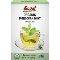 사다프 허벌 티, 모로칸 민트 (Moroccan Mint), 18개입, 2.2g