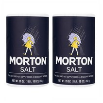 몰튼 MORTON 무 요오드 소금 26oz(737g) 2개 Table Salt, 1세트