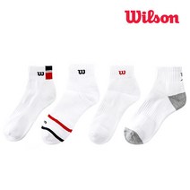 테니스 배드민턴 윌슨 남자 단목양말-4개세트 WRZ9968P0MID, 혼합색상