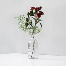 블루밍앤미 조화 bloom 웨이브 투명유리 화병 세트, 화이트, 1개