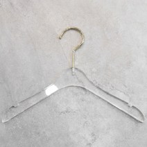 지엔디스플레이 특이한 고급 명품 아기 유아 어린이 아동옷걸이 모던 투명 아크릴 스커트 치마 바지걸이 옷걸이, 1개, 아동용 상의 옷걸이 곡선형 - 골드