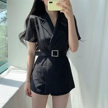 새로운 조커 옷깃 슬림 짧은 소매 결합 반바지