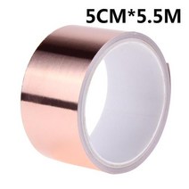 50mm x 2m 단면 구리 호일 테이프 EMI 차폐 기타 슬러그 달팽이 배리어 용 단일 전도성 접착제, [02] 04