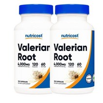 뉴트리코스트 Nutricost 발레리안 뿌리 1000mg 120캡슐, 2팩