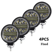led 현장 작업등 휴대용 캠핑등 2pcs 12v 54w work 라이트 bar 라이트bar 3030 18smd for truck tractor suv 4x4 car spot, 라운드 고정 4pcs