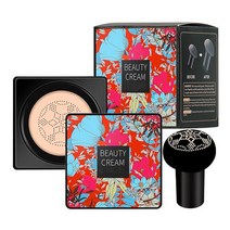 SUREYOULiKE 버섯머리 커버 쿠션 BB크림 파운데이션 버섯쿠션 CC크림 버섯 쿠션, 자연색+아이보리, 2개