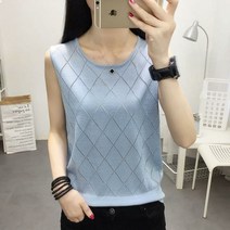 코바늘조끼 나시 펀칭 여성 뜨개 뷔스티에 니트 모리룩