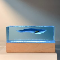 Propick 리얼피규어 혹등고래 대왕고래 우영우 장식품 피규어 LED 조명 인테리어소품, 혹등고래+다이버