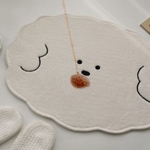 물먹는 푸숑 자수 발매트 45x60, 크림