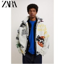 ZARA 자라 남성 프린트 에코 시어링 집업 후리스