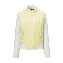 21FW [REFINED CLASSIC]옐로우 스웨터 우븐 하이브리드 다운 집업 HWSW1D751Y1