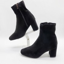 구두모모 라운드스퀘어토 스웨이드 삭스 앵클부츠 (5_7cm)