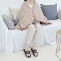 패딩 오리털 구스다운 무릎 망토 담요 블랭킷