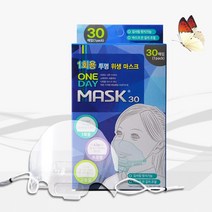 원데이마스크 위생마스크 30매 300매 주방마스크 투명마스크 급식마스크 조리용마스크 식당마스크, 1팩, 투명