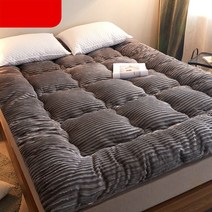 편안한 소프트 접이식 다다미 매트리스 겨울 싱글 더블 두꺼운 따뜻한 우유 벨벳 토퍼 매트리스 트윈 퀸 킹 사이즈, 90x200cm|Dark gray