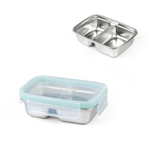 스텐304 찬통 퓨어 멀티직사각 1호 300ML 밀폐용기, 단품없음, 단품