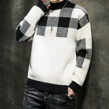 우리우리 33 뉴욕스타일 가을 겨울 멋진 남성 니트 스웨터 반폴라 세련된 스타일 -29851