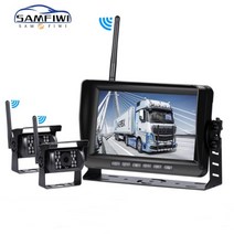 트럭 화물차 전방 후방카메라 7인치 디스플레이 HD고화질 영상 적외선 나이트비전 IP67 방수카메라 장거리 무선수신, 기본세트+카메라 1대 추가