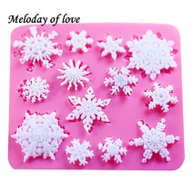 제빵기구 3D 크리스마스 장식 눈송이 레이스 초콜릿 파티 DIY fondant 베이킹 요리 케이크 장식 도구 실리콘 몰드 T0026