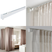 이케아 트랙시스템 VIDGA 비드가 싱글커튼레일 천장 고정장치 포함/화이트 140 cm