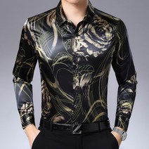 남성 건달 조폭 셔츠 트로트 무대 의상 꽃무늬 남자 특이한 밤무대 화려한 와이셔츠