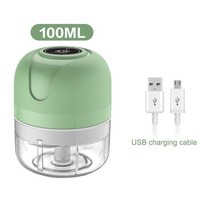 멀티 전기 쵸퍼 고기 마늘 글라인더 초퍼 홈 분쇄기 usb 충전 과일 야채 분쇄기 생강, 그린 100ml, 협력사