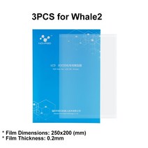 3d필라멘트 NOVA3D FEP 필름 LCD 3d 프린터 부품 126x17 8mm/250x200mm Fep 시트 0.2mm UV 라이트 Whale2, 04 3pcs for Whale