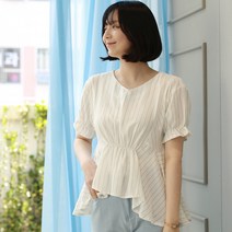 [웬디즈갤러리]언발 허리 셔링 블라우스 FBL103