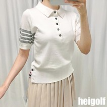 (주문폭주)(당일발송)헤이골프 반팔카라니트 여성골프웨어 티셔츠 연습복 필드룩 라운딩룩 여름 패션 코디