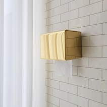 화장실 화장지 휴지걸이 케이스 사각 스텐 무타공, 유광 골드