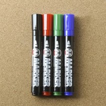 철제 목재 플라스틱 유리 유성매직 4색 세트 3mm