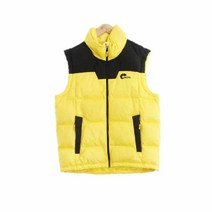 네파 옐로우 체크 덕다운 패딩조끼 남자 3326