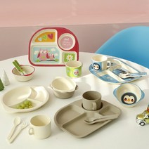 자연에서 온 무독성 BPA FREE 친환경 성인 아이 식판, 멀티볼, 아이보리