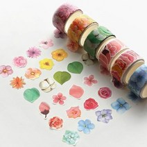 떼어쓰는마스킹테이프 꽃 다이어리 꾸미기 만들기, 선택:51스프링, 단품