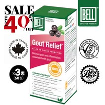 캐나다 벨 라이프스타일 통풍 완화제 고트 릴리프 60캡슐 BELL Gout Relief 60 caps, 60캡슐(정) x 3병