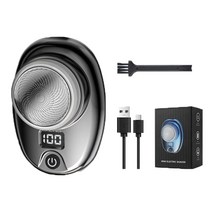 Hyang 휴대용 mini 전기면도기 여행용 소형 충전식 남자 면도기, 블랙&실버