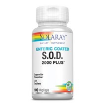 솔라레이 s.o.d. 2000 플러스 400mg | 슈퍼옥사이드 디스뮤타제 amp 카탈라아제 항산화 프로세스 지원 | 장용 코팅 | 100ct