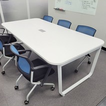 DHF 라인 회의용테이블 사무용 사무실 회의실 테이블, 아이스블루
