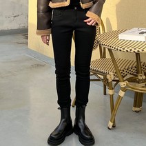 ROUET_MADE 라벤느 융 기모 스키니 블랙진_RUHPTAA0039