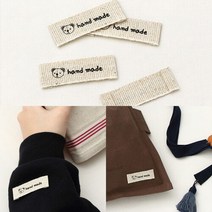 소잉데일리 곰 영문 핸드메이드 린넨 라벨 의류 가방_소잉데일리, 01)곰린넨 83911, 선택완료