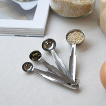 초보요리 장비발 스텐 4가지 계량스푼 애들간식 정량사용 기념일 디저트 홈카페, 상세페이지참조, 용량