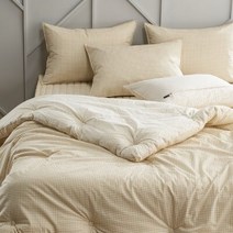 캐빈 차렵이불 싱글 세트 옐로우 퀵슬립 잠잘오는 아늑한 미니멀 침구세트