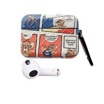 AirPods 3 Generation 케이스 에어 포드 커버 AirPods 3 Generation 실리콘 커버 전면 보호 케이스 캐릭터 만화 특수 실리콘 미끄럼 방지 상처 방지 귀여운 모에 모에 (TOM & JERRY). (오렌지)