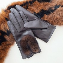 피엔에스갤러리 럭셔리 가죽 퍼 여성장갑 GL003
