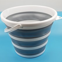 기획특가 - 캠핑 낚시용 폴딩 양동이/간편한 자바라 양동이/접이식 세차물통/3단계 접이식 폴딩 양동이, 화이트그레이, 1개