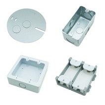 철 매립 아울렛 PVC 노출 박스 평카바 석고보드보조대 주물 박스, 24-2.주물 콘센트박스 1개용 앞2방 22mm
