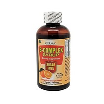 Germa BComplex Syrup. Dietary Supplement. Bone Health Growth and Development Aid. Sugar Free. Orang