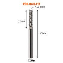 솔리드 카바이드 옥수수 엔드밀 밀링 커터 비트 3.1mm 4mm 6mm 8mm PCB 엔드밀 CNC 커팅 공구, 1pc-D4.0-17-D4