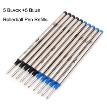 Bluetooth (10 개/몫) 0.7mm 검정/파랑 리필 롤러 볼 펜 MB 편지지 쓰기 액세서리, 03 5 X Black 5 X Blue