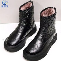 셀럽당 스노슈즈 여 미끄럼 방지 겨울 뒷지퍼 소프트 패딩 면 방수 빅 코튼 앵클부츠